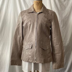 New Frontier gray leather jacket.